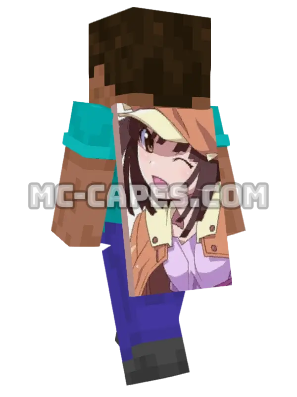 Nadeko Sengoku Minecraft cape worn on a player, seen from behind