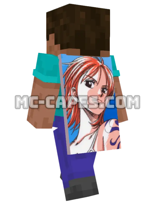 Nami Minecraft cape worn on a player, seen from behind