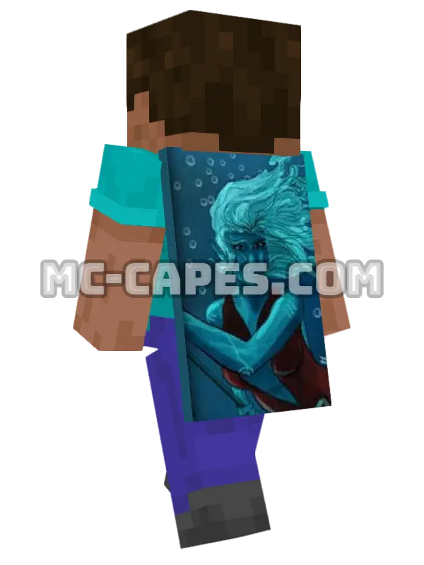Namorita Minecraft cape worn on a player, seen from behind