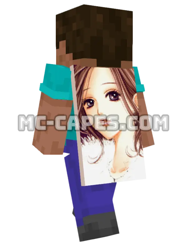 Nana Komatsu Minecraft cape worn on a player, seen from behind