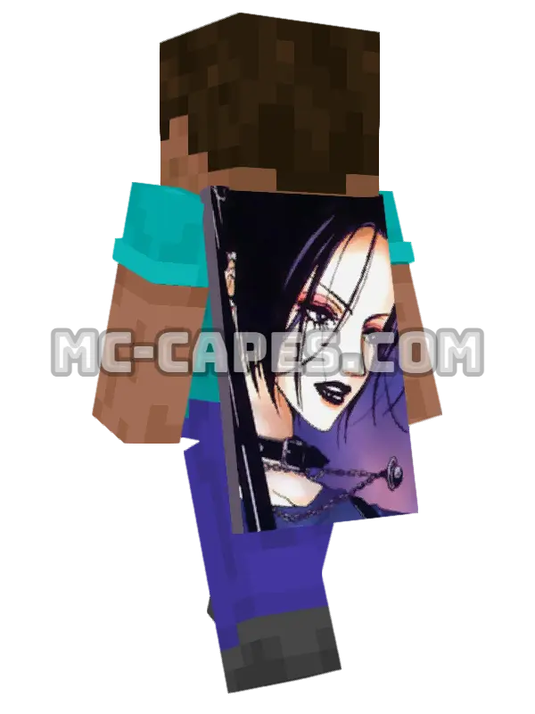 Nana Oosaki Minecraft cape worn on a player, seen from behind