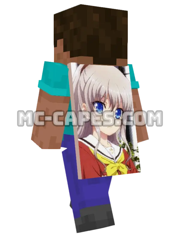 Nao Tomori Minecraft cape worn on a player, seen from behind