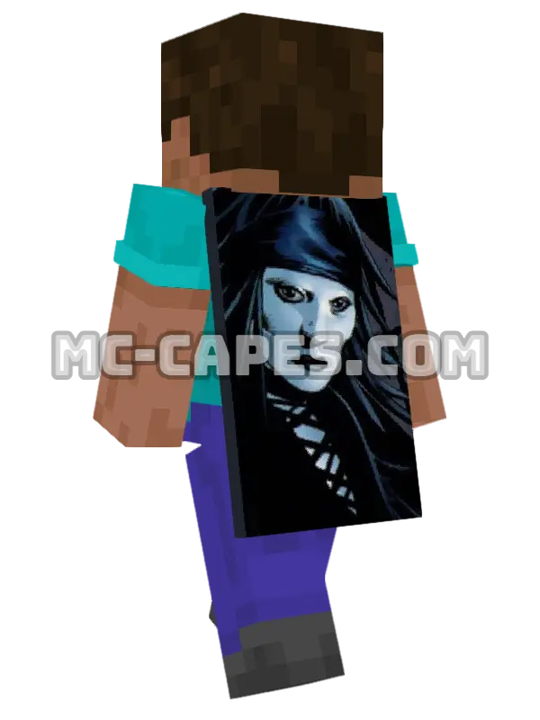 Negasonic Teenage Warhead Minecraft cape worn on a player, seen from behind