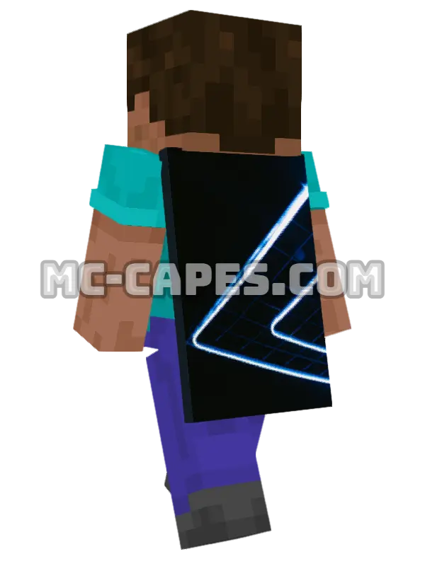 Neon Lights Minecraft cape worn on a player, seen from behind