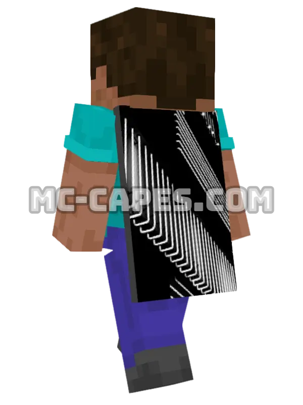 Neon Patterns Minecraft cape worn on a player, seen from behind