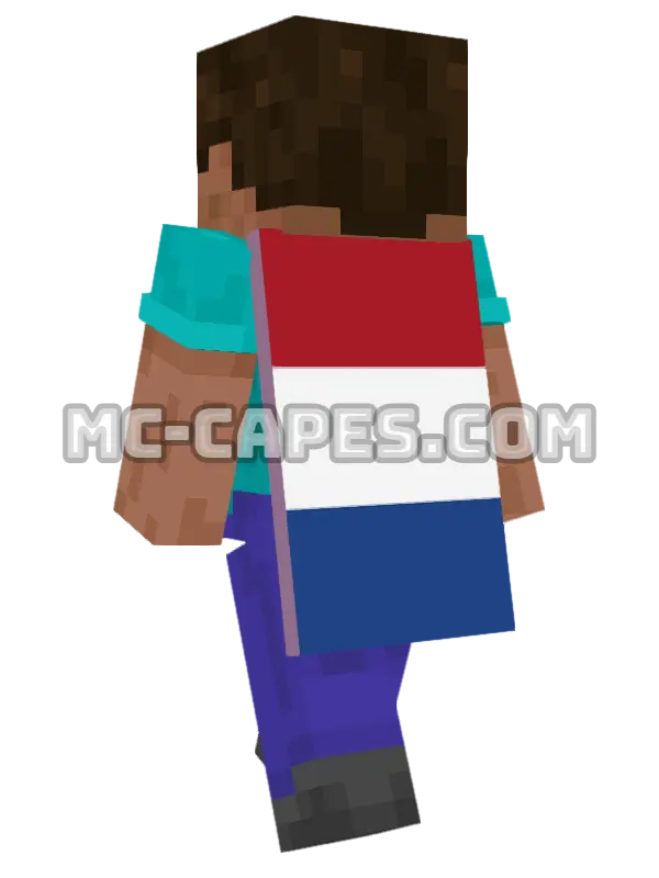 Netherlands Flag Minecraft cape worn on a player, seen from behind