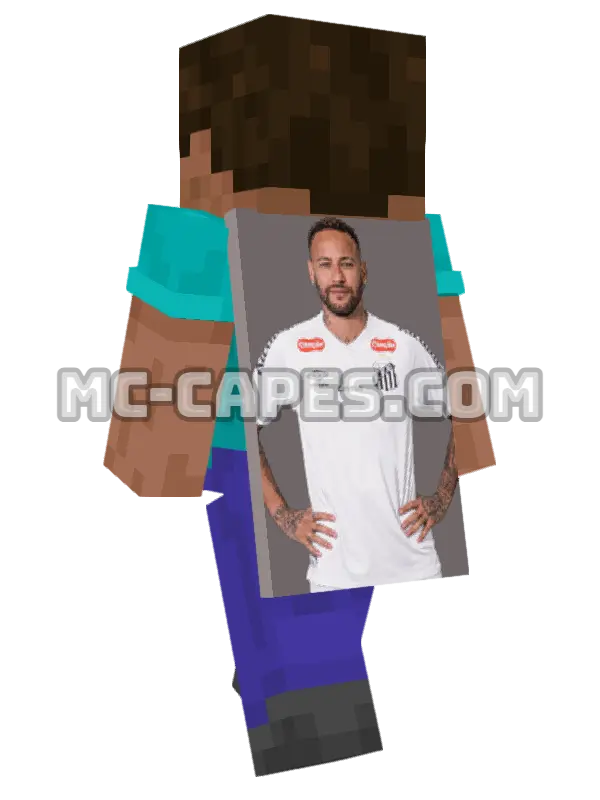 Neymar Minecraft cape worn on a player, seen from behind