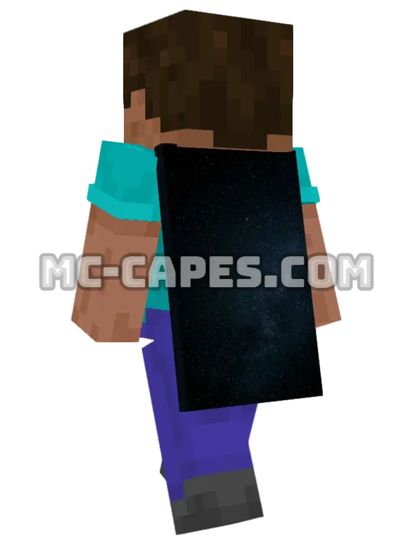Night Sky Stars Minecraft cape worn on a player, seen from behind