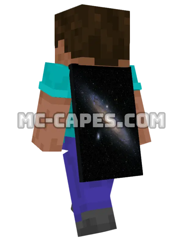 Night Sky Stars Minecraft cape worn on a player, seen from behind