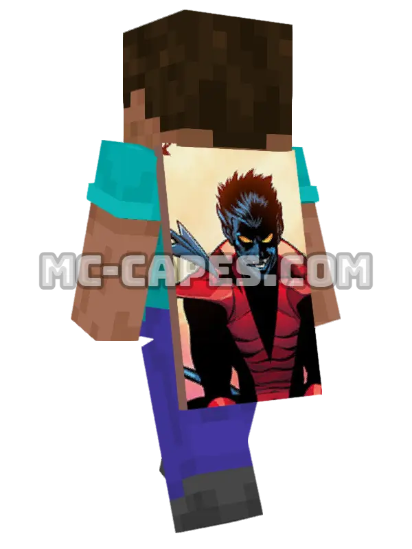 Nightcrawler Minecraft cape worn on a player, seen from behind