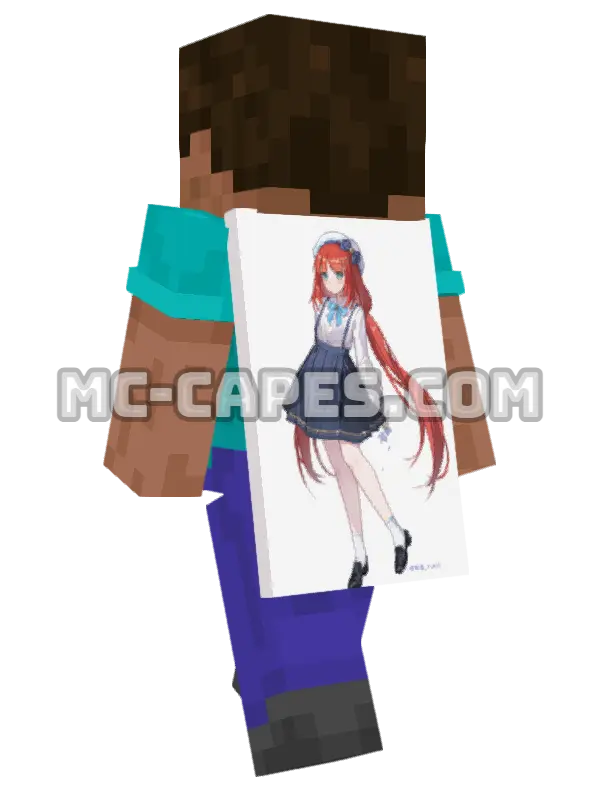 Nilou School Uniform Minecraft cape worn on a player, seen from behind