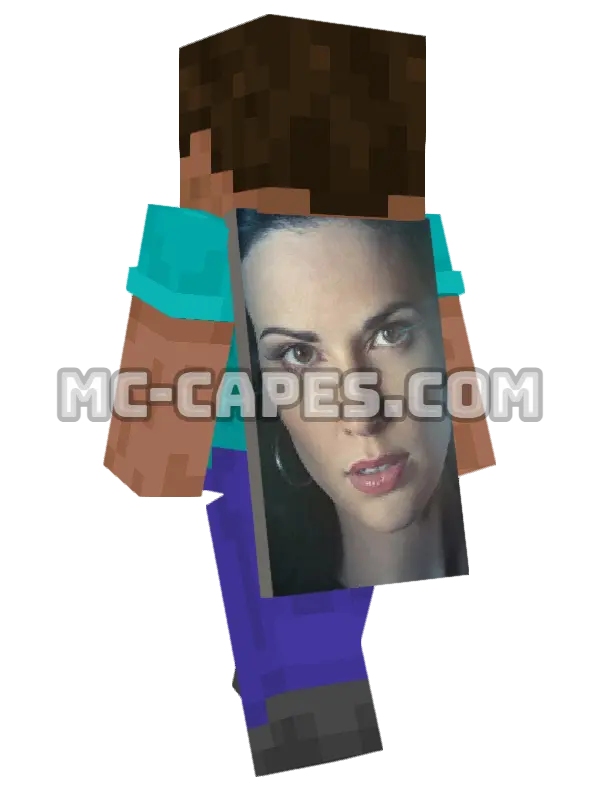Nina Theroux Minecraft cape worn on a player, seen from behind