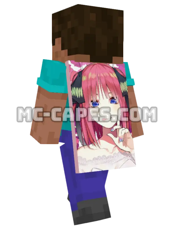 Nino Nakano Minecraft cape worn on a player, seen from behind
