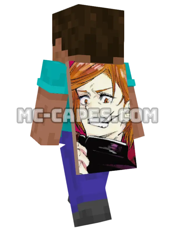 Nobara Kugisaki Minecraft cape worn on a player, seen from behind