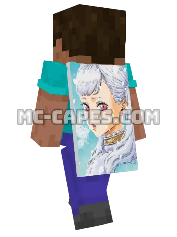 Noelle Silva Minecraft cape worn on a player, seen from behind
