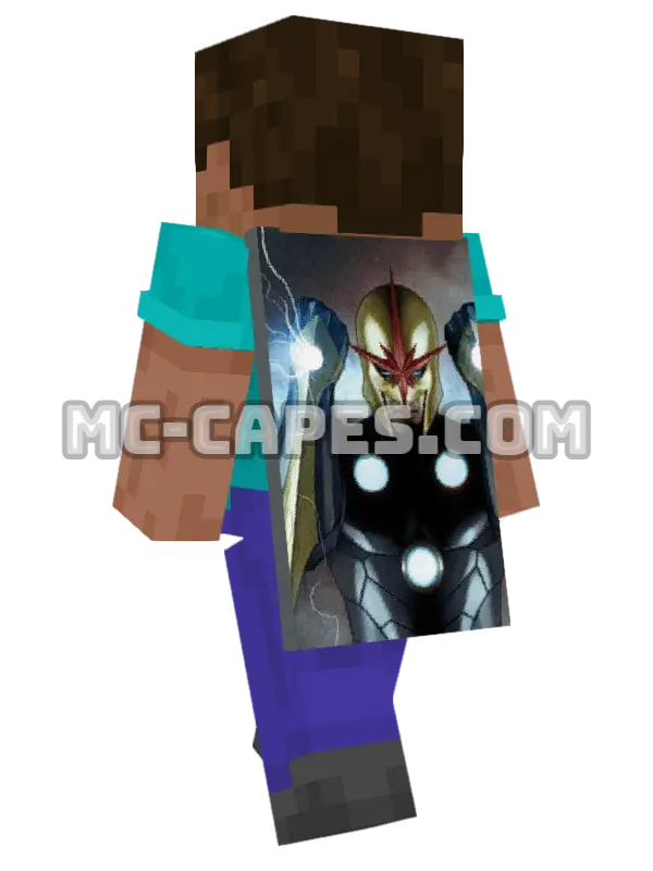 Nova Minecraft cape worn on a player, seen from behind