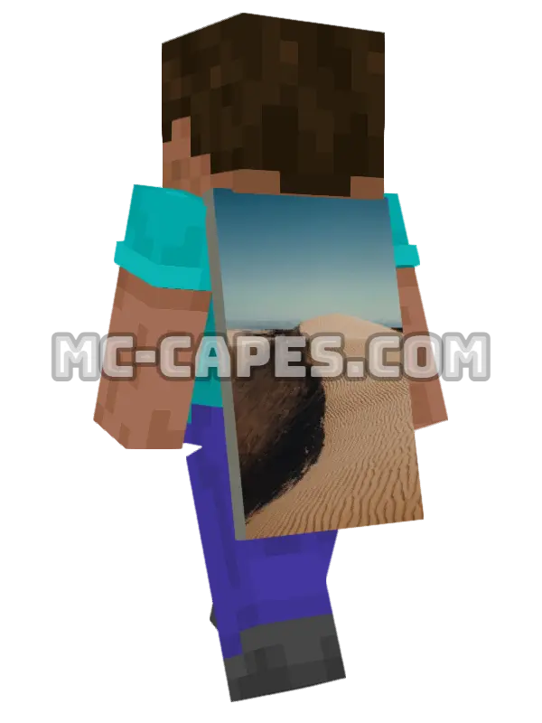 Oceano Dunes Minecraft cape worn on a player, seen from behind