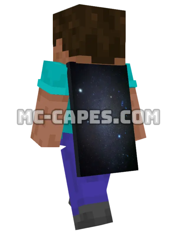 Orion Starry Night Minecraft cape worn on a player, seen from behind