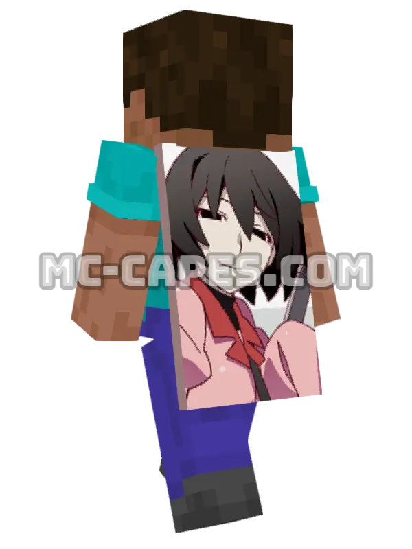 Ougi Oshino Minecraft cape worn on a player, seen from behind