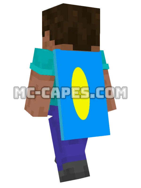 Palau Flag Minecraft cape worn on a player, seen from behind