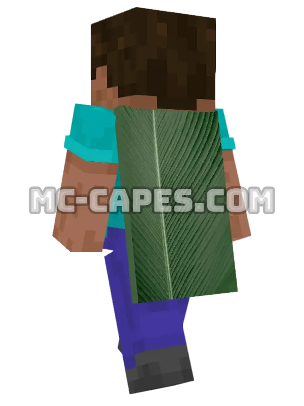 Palm Leaf Texture Minecraft cape worn on a player, seen from behind