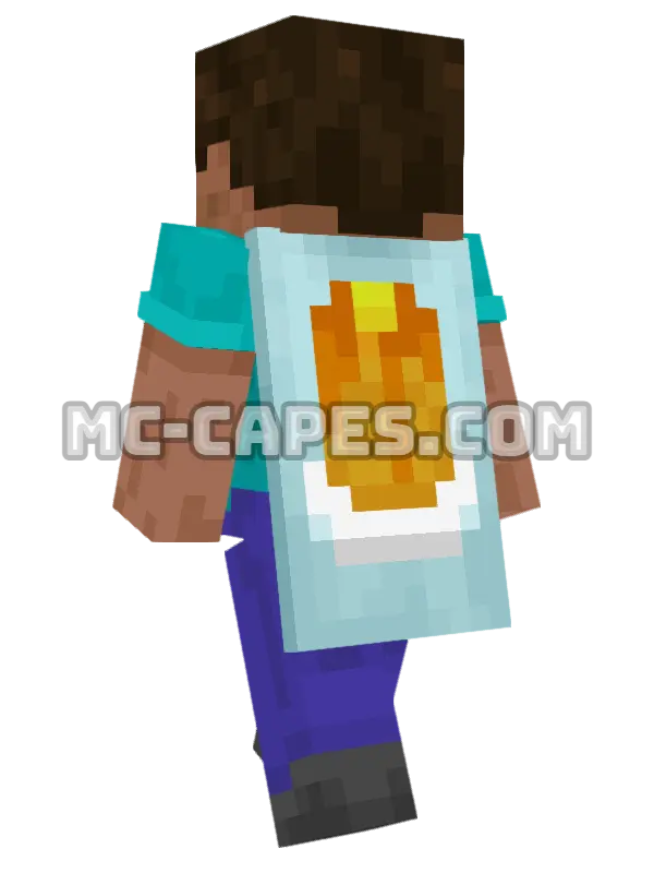 Pan Minecraft cape worn on a player, seen from behind
