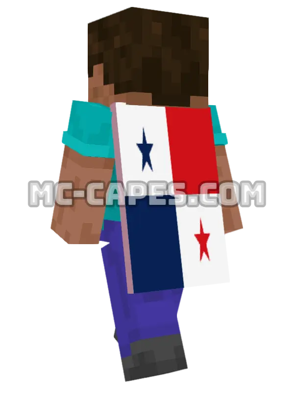 Panama Flag Minecraft cape worn on a player, seen from behind