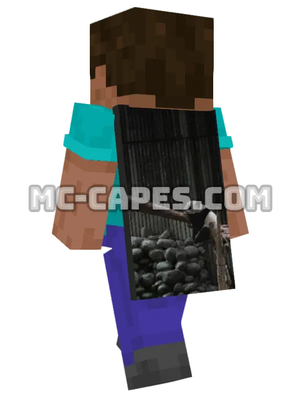 Panda on Wood Minecraft cape worn on a player, seen from behind
