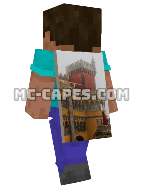 Pena Palace Minecraft cape worn on a player, seen from behind