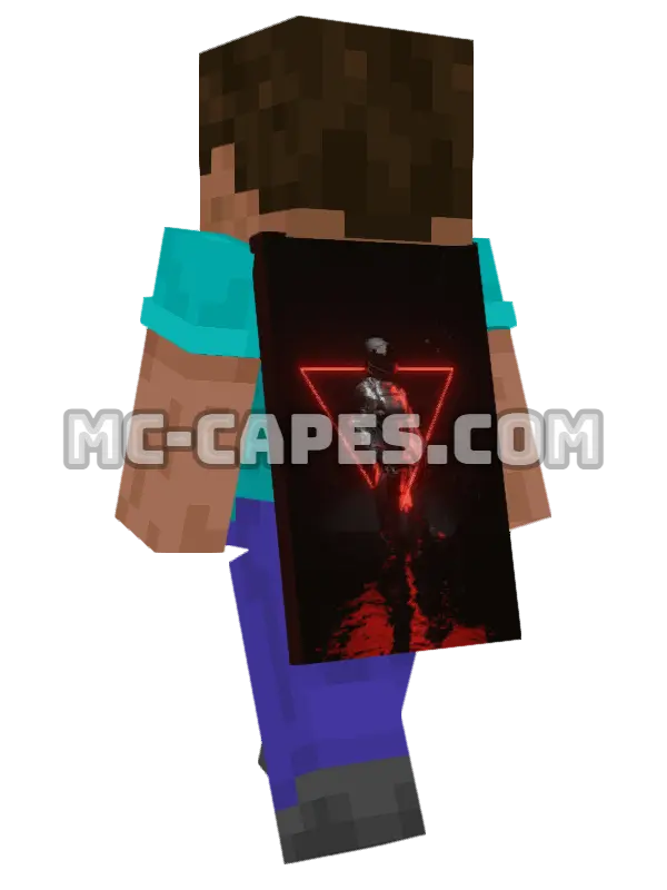 Person in Space Suit Minecraft cape worn on a player, seen from behind