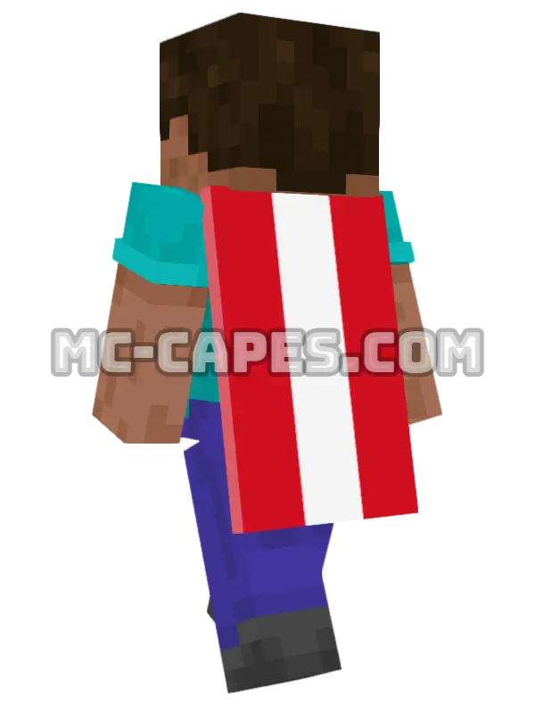 Peru Flag Minecraft cape worn on a player, seen from behind