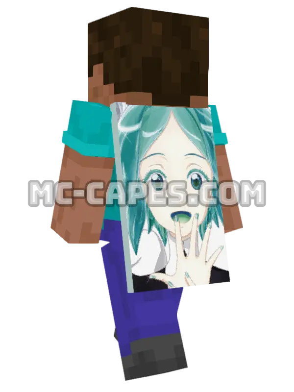 Phosphophyllite Minecraft cape worn on a player, seen from behind