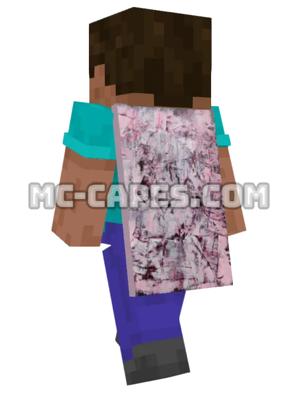 Pink Abstract Art Minecraft cape worn on a player, seen from behind