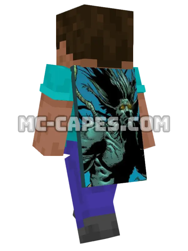 Plantman Minecraft cape worn on a player, seen from behind