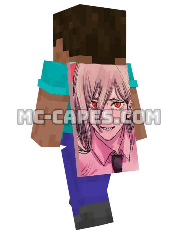 Power Minecraft cape worn on a player, seen from behind