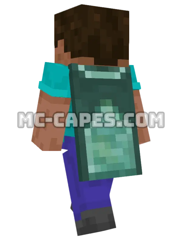 Prismarine Minecraft cape worn on a player, seen from behind
