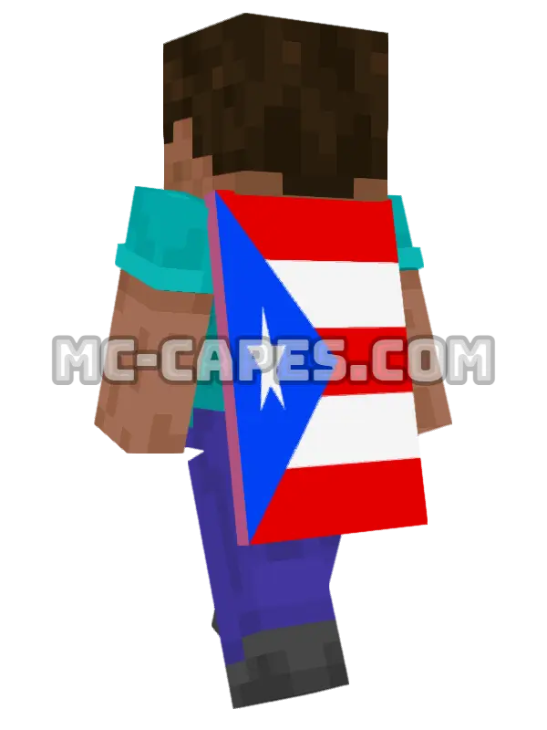 Puerto Rico Flag Minecraft cape worn on a player, seen from behind