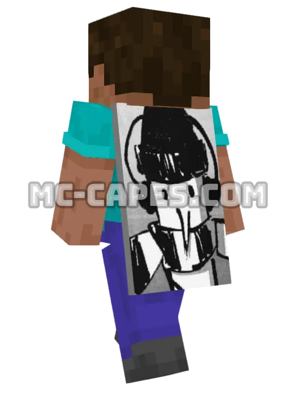 Punpun Onodera Minecraft cape worn on a player, seen from behind