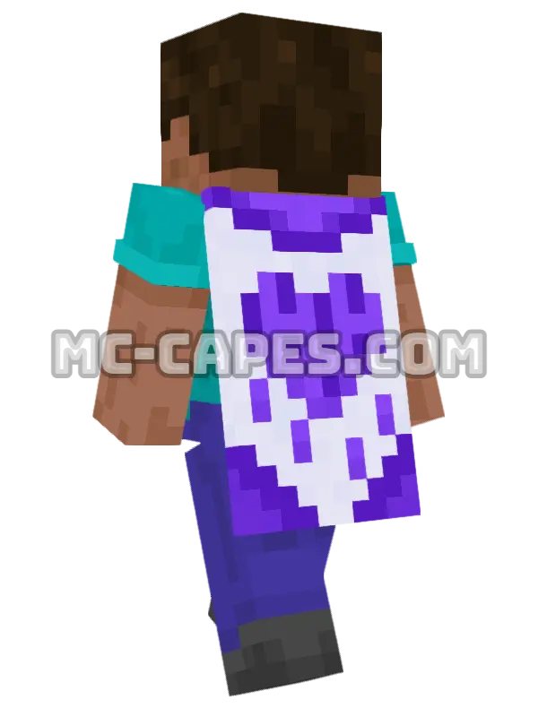 Purple Heart Minecraft cape worn on a player, seen from behind
