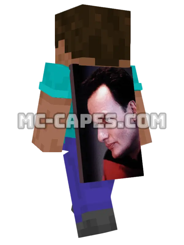 Q Minecraft cape worn on a player, seen from behind