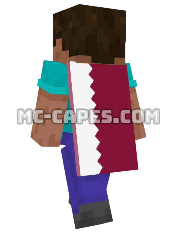 Qatar Flag Minecraft cape worn on a player, seen from behind