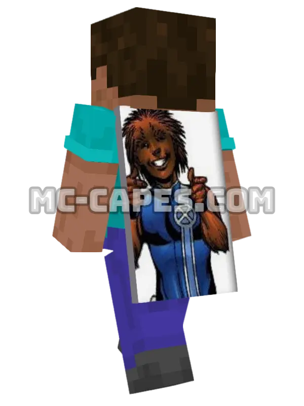 Quill Minecraft cape worn on a player, seen from behind
