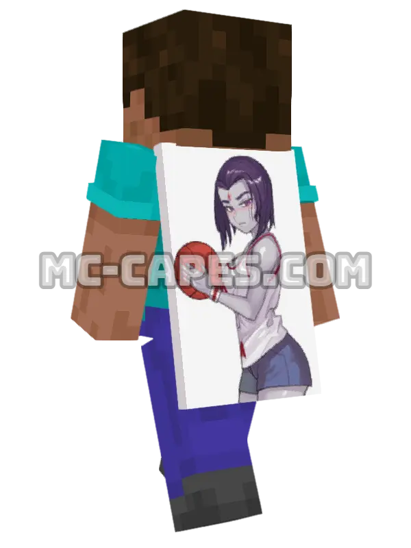 Raven Sportswear Minecraft cape worn on a player, seen from behind