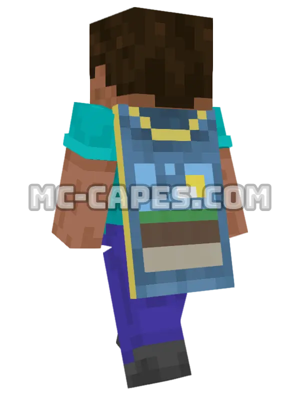 Realms Mapmaker Minecraft cape worn on a player, seen from behind