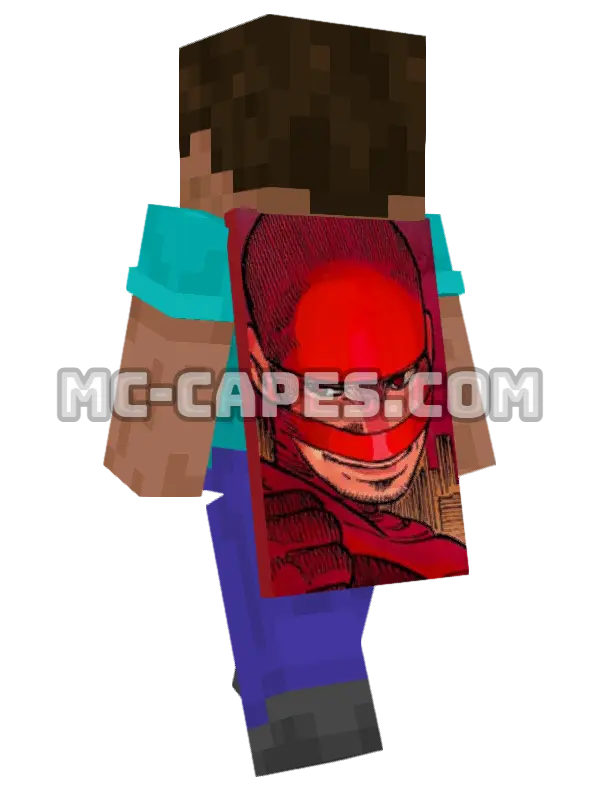 Red Mist Minecraft cape worn on a player, seen from behind