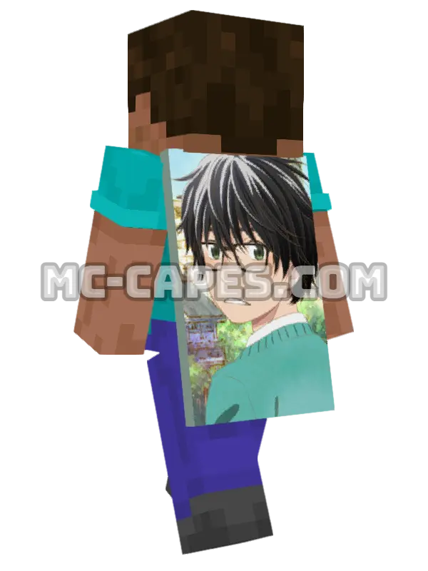 Rei Kiriyama Minecraft cape worn on a player, seen from behind