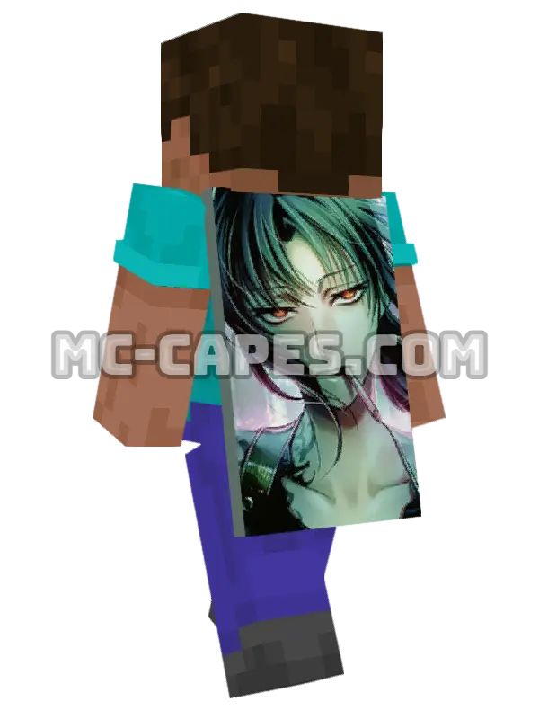 Revy Minecraft cape worn on a player, seen from behind