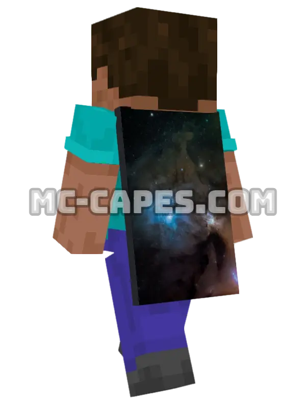 Rho Ophiuchi Cloud Minecraft cape worn on a player, seen from behind