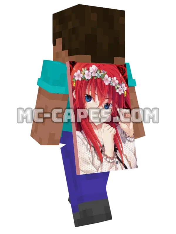 Rias Gremory Minecraft cape worn on a player, seen from behind