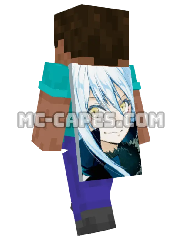 Rimuru Tempest Minecraft cape worn on a player, seen from behind